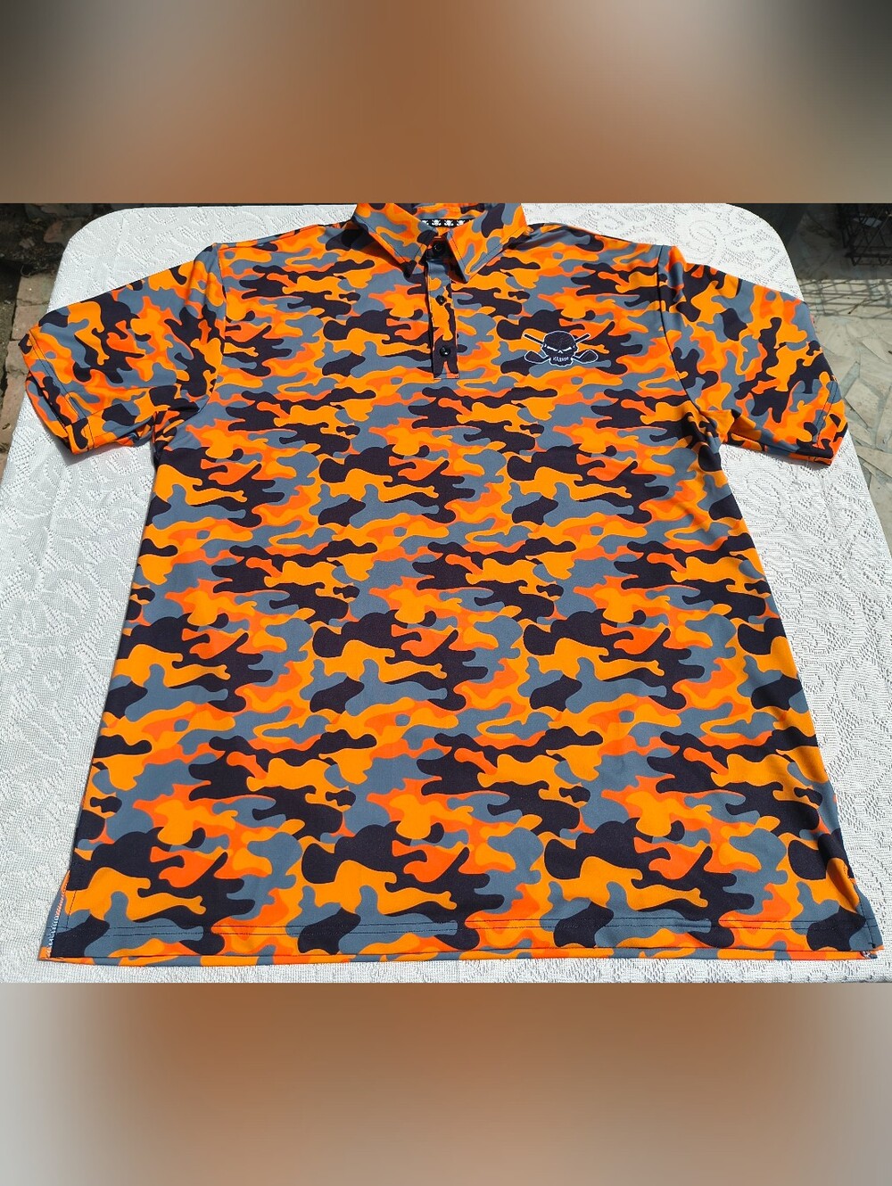 Camo Collection Cool-Stretch Tattoo Golf Shirt (Orange) Size XL